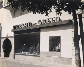 (BEVERLY HILLS BUSINESSES) A professional photographers album with 52 photographs documenting storefronts and interiors of high-end st